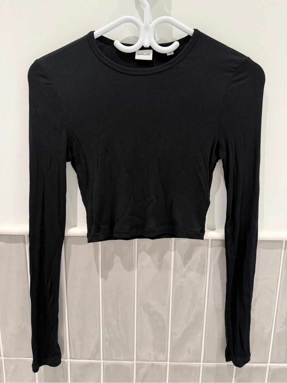 Women’s Black ‘Sunday Best Bliss Cropped Longsleeve’